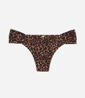 Biquíni Calcinha em Microfibra com Lateral Drapeada e Estampa Animal Print Onça - 1