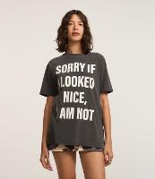 Camiseta Alongada em Algodão com Estampa em Lettering - 2