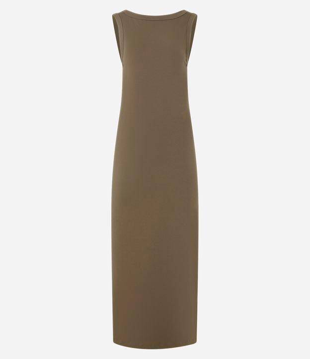 Vestido Longo em Ribana com Decote Halter nas Costas - 1