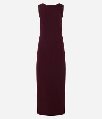 Vestido Longo em Ribana com Decote Halter nas Costas