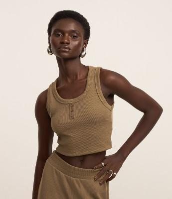 Blusa em Ribana com Botões Frontais