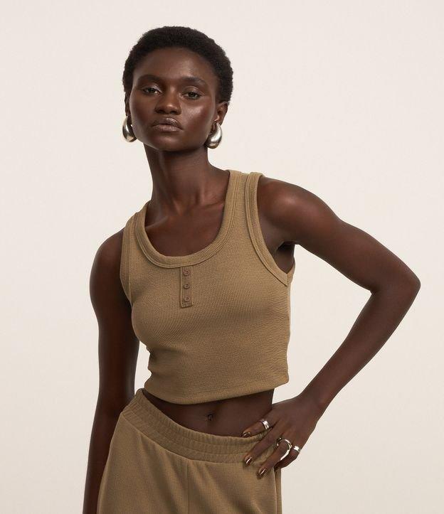 Blusa em Ribana com Botões Frontais - 1