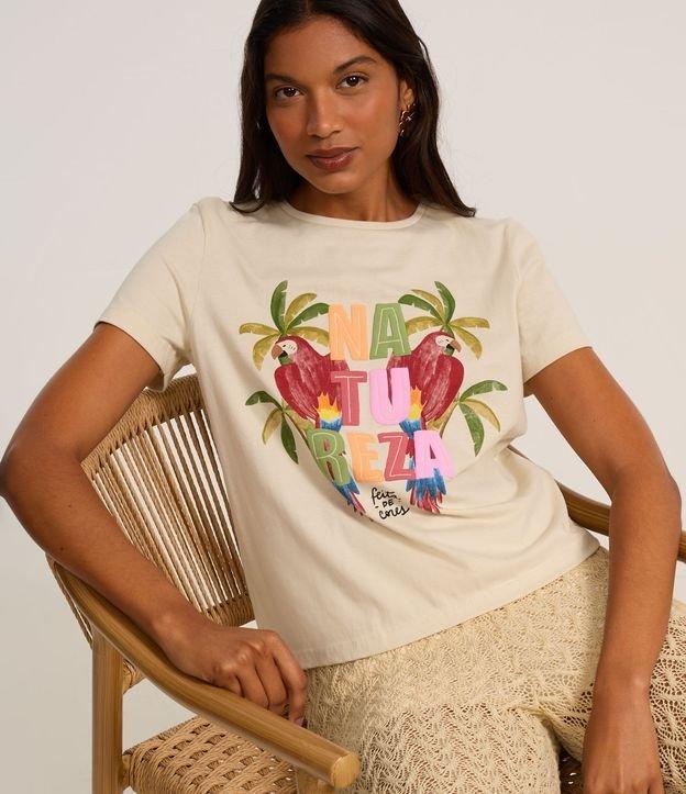 Camiseta em Algodão com Estampa Tropical Natureza - 1