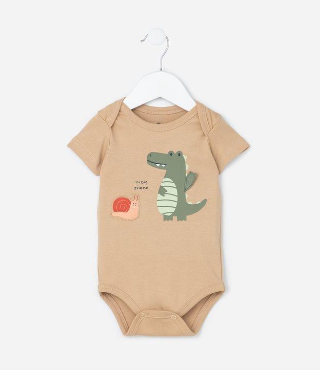 Body Infantil com Estampa Jacaré e Caracol - Tam 0 a 18 meses - 1