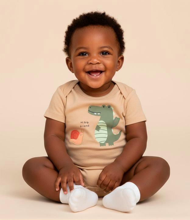 Body Infantil com Estampa Jacaré e Caracol - Tam 0 a 18 meses - 2