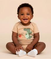 Body Infantil com Estampa Jacaré e Caracol - Tam 0 a 18 meses - 2