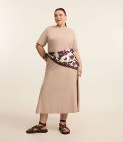 Vestido T-Shirt Midi em Malha Estonada Curve & Plus Size - 2