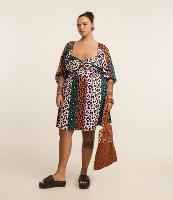 Vestido Curto com Decote Transpassado em Animal Print Curve & Plus Size - 1