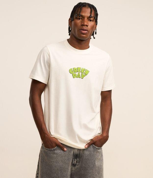 Camiseta Regular em Algodão com Estampa Green Day - 1