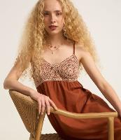 Vestido Longo em Viscolinho com Bordado de Flor no Bust - 2