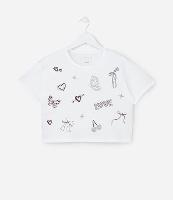 Camiseta Curta Infantil com Estampa Doodles - Tam 5 a 14 Anos - 1