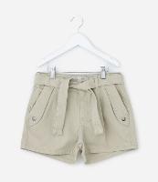 Short Infantil em Sarja com Faixa para Amarração - Tam 7 a 14 Anos - 1