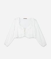 Blusa em Viscose com Amarração Frontal e Babados Curve & Plus Size - 1