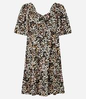 Vestido Curto Texturizado Floral Liberty com Decote Coração - 1