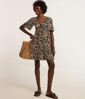 Vestido Curto Texturizado Floral Liberty com Decote Coração - 2