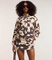 Saia Curta em Sarja Animal Print Vaca com Cinto Largo e Fivela - 2