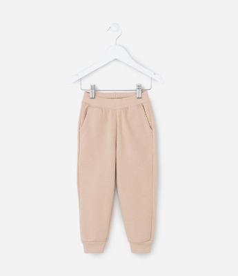 Calça Jogger Infantil em Moletom com Felpa e Bolsos - Tam -  1 A 5
