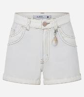 Short em Sarja com Bolsos Duplos e Pingente de Conchinha - 1