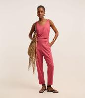 Calça Reta em Piquet com Cós Pespontado e Frisos - 1