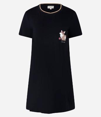 Camisola Curta em Viscose com Estampa Corgi