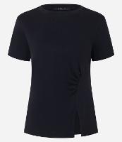 Blusa em Algodão com Fenda e Recorte Franzido na Barra - 1