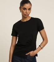 Blusa em Algodão com Fenda e Recorte Franzido na Barra - 2