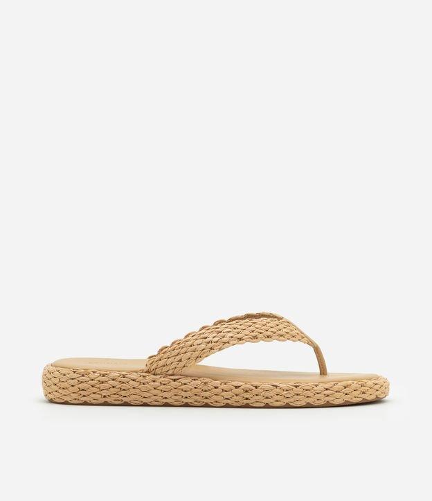 Sandália Rasteira de Dedo com Efeito Ráfia - 1