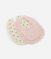 Kit 02 Babadores Infantis com Estampa Corações - Tam Único - 1