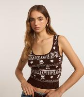 Blusa em Tricô Leve com Jacquard de Corações e Flores - 2