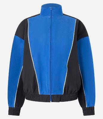 Jaqueta Corta Vento em Cupro com Recortes Contrastantes