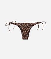 Biquíni Calcinha Lacinho Estampada de Onça com Ponteira de Madeira e Efeito Empina Bumbum - 1