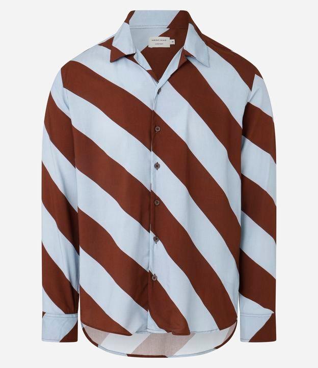 Camisa Comfort em Tricoline com Listras Largas - 1