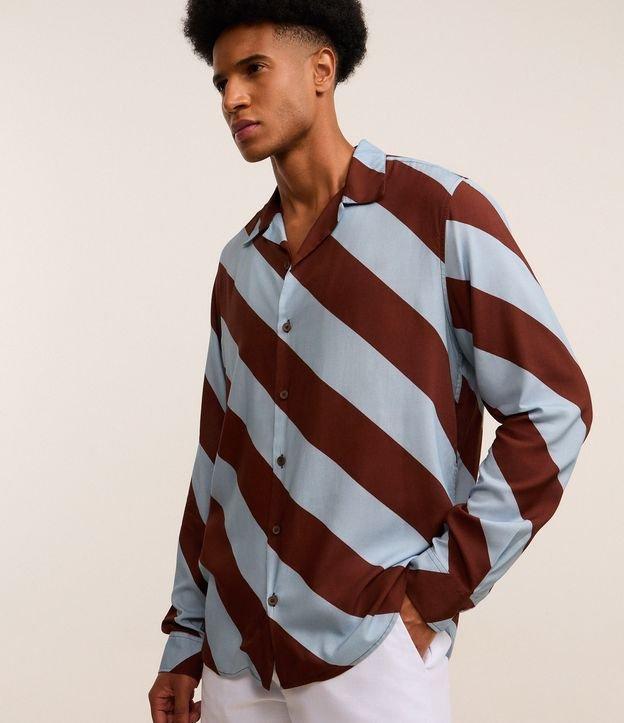 Camisa Comfort em Tricoline com Listras Largas - 2