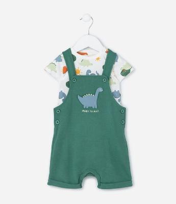 Conjunto Infantil com Estampa Dinossauro - Tam 0 a 18 meses