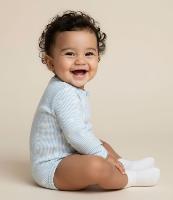 Body Infantil com Estampa Listras e Margaridas - Tam RN a 18 meses - 2