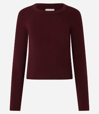 Blusa Básica Canelada em Ribana com Gola Redonda