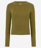 Blusa Básica Canelada em Ribana com Gola Redonda - 1