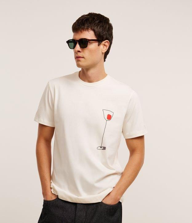 Camiseta Comfort em Algodão com Estampa de Vinho e Lettering - 2