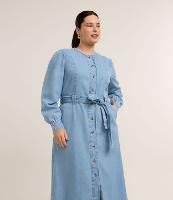 Vestido Midi em Jeans Leve com Abotoamento Frontal Curve & Plus Size - 2