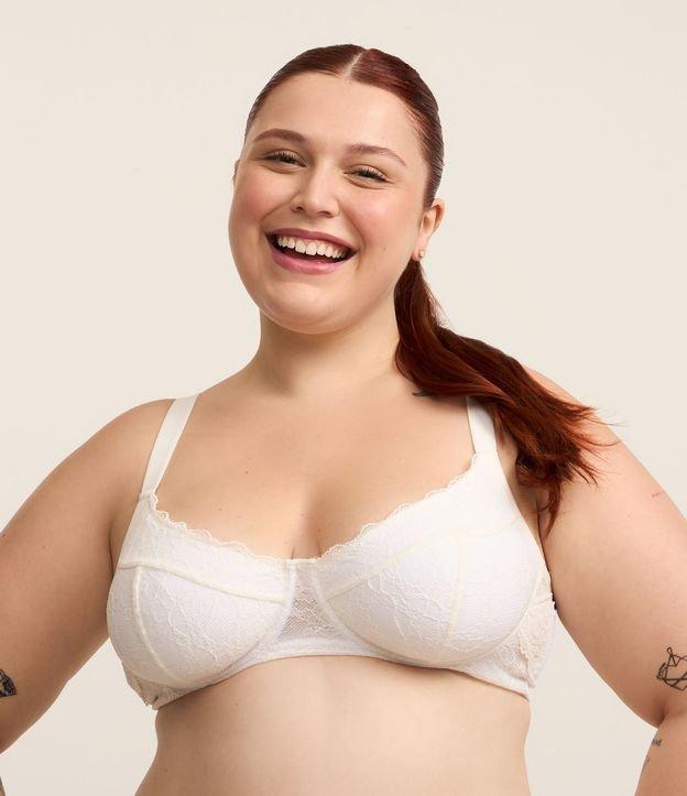 Sutiã Meia Taça Alongado de Renda Sem Bojo com Aro Curve & Plus Size - 1