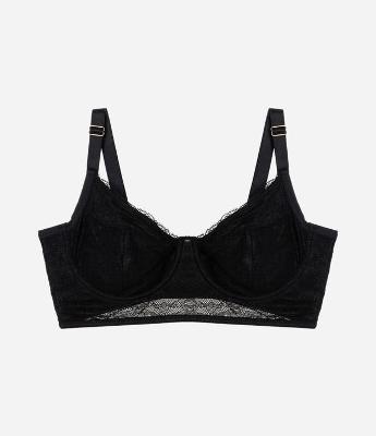 Sutiã Meia Taça Alongado de Renda Sem Bojo com Aro Curve & Plus Size