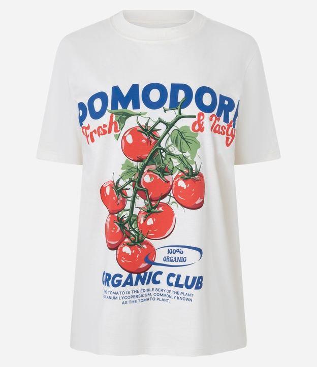 Camiseta Alongada em Algodão com Estampa Pomodoro - 1