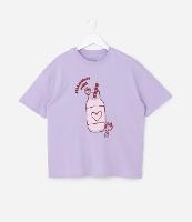 Camiseta Infantil Regular com Estampa Suco de Morango - Tam 5 A 14 Anos - 1