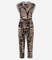 Macacão em Viscose com Amarração e Estampa Folhagem - 1