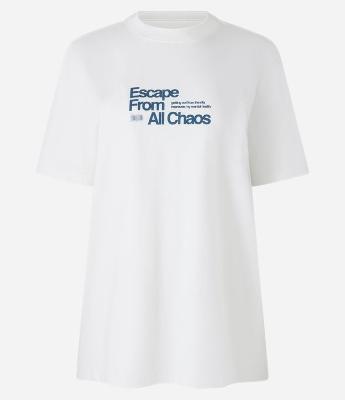 Camiseta Alongada em Algodão com Estampa Surf Frente e Costas