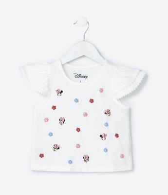 Blusa Infantil com Babadinho e Estampa Minnie - Tam 1 a 5 Anos