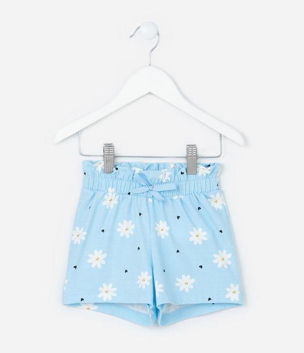 Short Infantil com Estampa de Margaridas e Corações - Tam 1 A 5 Anos - 1
