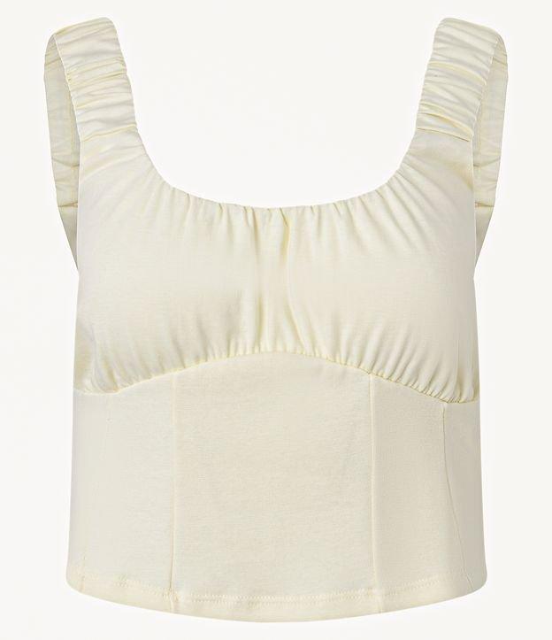 Blusa Corset em Cotton com Franzidos e Alça Larga - 1