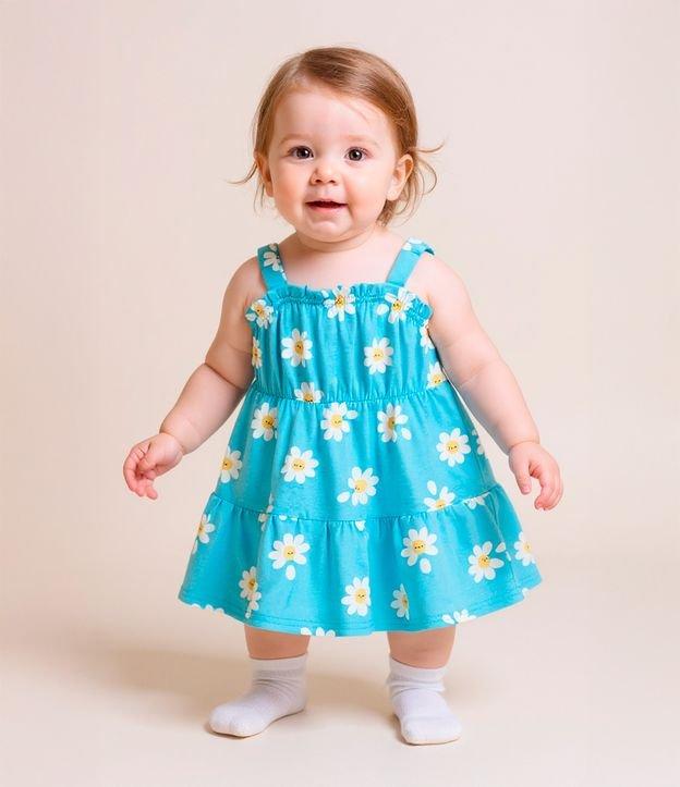 Vestido Infantil com Estampa de Margaridas - Tam 0 a 18 meses - 2