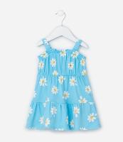 Vestido Infantil com Estampa de Margaridas - Tam 0 a 18 meses - 1